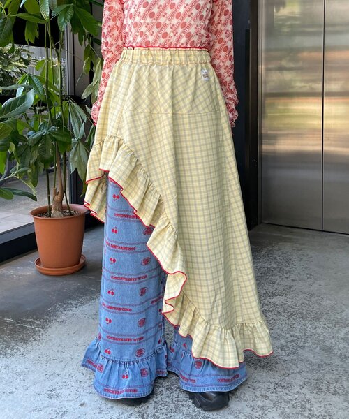 HELLO.SANFRANCISCO（ハローサンフランシスコ）の「【HELLO.SANFRANCISCO/ハローサンフランシスコ】アシメフリルチェックスカート（スカート・レディース・ブルー/グリーン/オレンジ・ONE SIZE）」の12枚目の写真