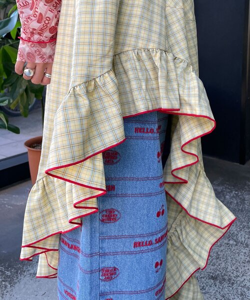 HELLO.SANFRANCISCO（ハローサンフランシスコ）の「【HELLO.SANFRANCISCO/ハローサンフランシスコ】アシメフリルチェックスカート（スカート・レディース・ブルー/グリーン/オレンジ・ONE SIZE）」の15枚目の写真