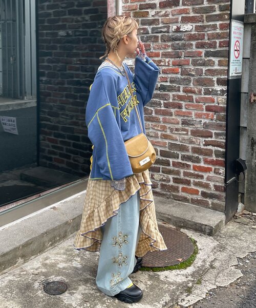 HELLO.SANFRANCISCO(ハローサンフランシスコ)の「【HELLO.SANFRANCISCO/ハローサンフランシスコ】アシメフリルチェックスカート(スカート・レディース・ブルー/グリーン/オレンジ・ONE SIZE)」の10枚目の写真