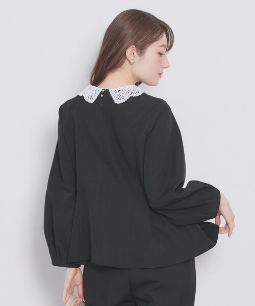 index（インデックス）の「レース衿ペプラムブラウス【洗濯機OK/ストレッチ】（シャツ/ブラウス・レディース・ブラック/ナチュラル・36/42/40/38）」の20枚目の写真