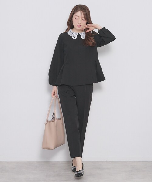 index（インデックス）の「レース衿ペプラムブラウス【洗濯機OK/ストレッチ】（シャツ/ブラウス・レディース・ブラック/ナチュラル・36/42/40/38）」の21枚目の写真
