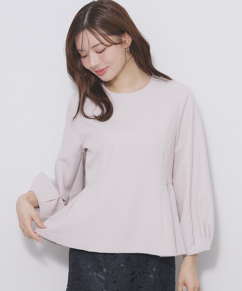 index（インデックス）の「レース衿ペプラムブラウス【洗濯機OK/ストレッチ】（シャツ/ブラウス・レディース・ブラック/ナチュラル・36/42/40/38）」の7枚目の写真