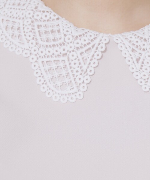 index（インデックス）の「レース衿ペプラムブラウス【洗濯機OK/ストレッチ】（シャツ/ブラウス・レディース・ブラック/ナチュラル・36/42/40/38）」の10枚目の写真