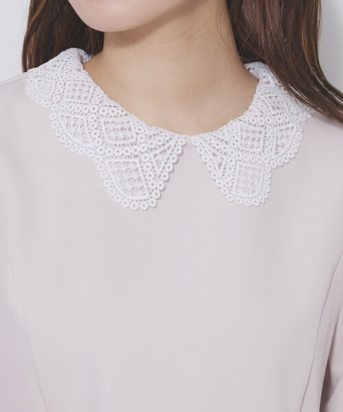 index（インデックス）の「レース衿ペプラムブラウス【洗濯機OK/ストレッチ】（シャツ/ブラウス・レディース・ブラック/ナチュラル・36/42/40/38）」の14枚目の写真