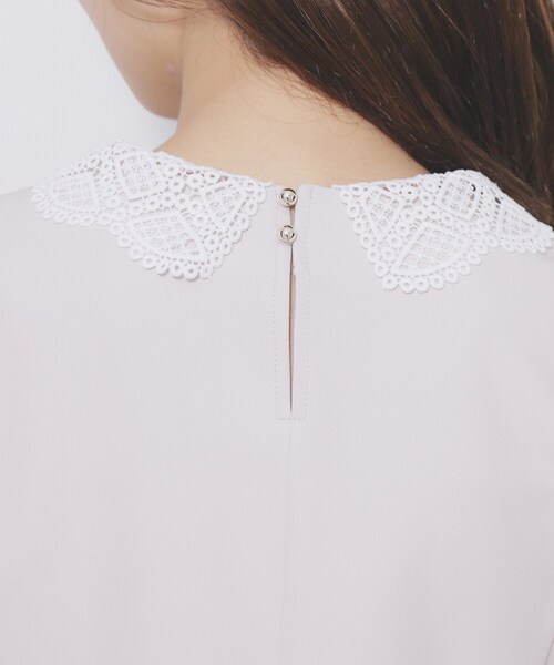 index（インデックス）の「レース衿ペプラムブラウス【洗濯機OK/ストレッチ】（シャツ/ブラウス・レディース・ブラック/ナチュラル・36/42/40/38）」の15枚目の写真