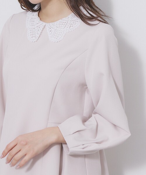 index（インデックス）の「レース衿ペプラムブラウス【洗濯機OK/ストレッチ】（シャツ/ブラウス・レディース・ブラック/ナチュラル・36/42/40/38）」の16枚目の写真