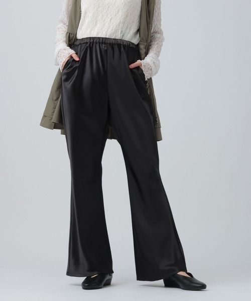 LEPSIM（レプシィム）の「イージーサテンパンツ　639323（その他パンツ・レディース・ブラック/アイボリー・FREE）」の2枚目の写真