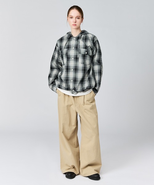 WETTEMPT(ウィテンプト)の「OMBRE CHECK SHIRT HOODIE / オンブレチェックシャツフーディ(シャツ/ブラウス・メンズ・ブラック/ベージュ・SMALL/MEDIUM/LARGE)」の10枚目の写真
