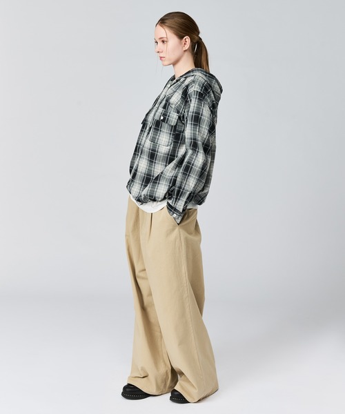 WETTEMPT(ウィテンプト)の「OMBRE CHECK SHIRT HOODIE / オンブレチェックシャツフーディ(シャツ/ブラウス・メンズ・ブラック/ベージュ・SMALL/MEDIUM/LARGE)」の12枚目の写真