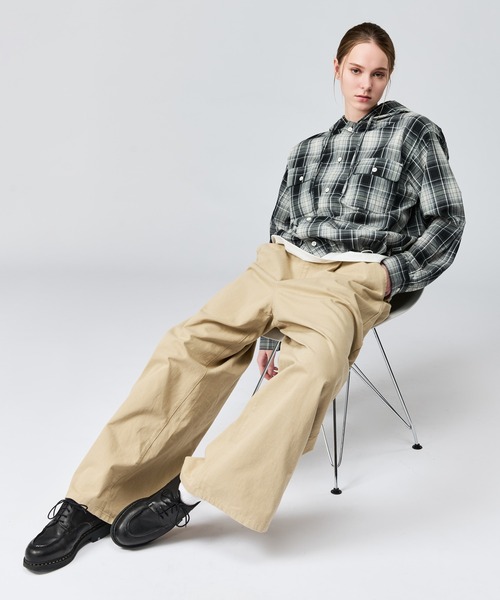 WETTEMPT(ウィテンプト)の「OMBRE CHECK SHIRT HOODIE / オンブレチェックシャツフーディ(シャツ/ブラウス・メンズ・ブラック/ベージュ・SMALL/MEDIUM/LARGE)」の15枚目の写真