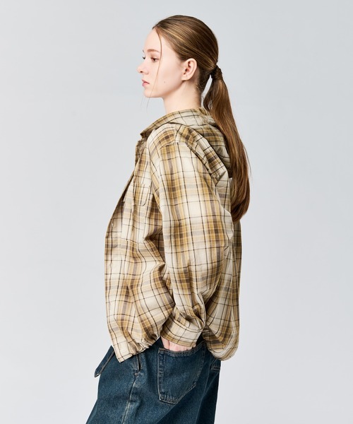 WETTEMPT(ウィテンプト)の「OMBRE CHECK SHIRT HOODIE / オンブレチェックシャツフーディ(シャツ/ブラウス・メンズ・ブラック/ベージュ・SMALL/MEDIUM/LARGE)」の20枚目の写真