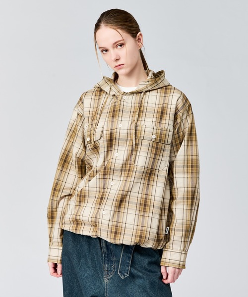 WETTEMPT(ウィテンプト)の「OMBRE CHECK SHIRT HOODIE / オンブレチェックシャツフーディ(シャツ/ブラウス・メンズ・ブラック/ベージュ・SMALL/MEDIUM/LARGE)」の22枚目の写真