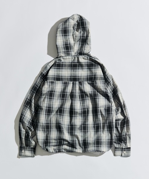 WETTEMPT(ウィテンプト)の「OMBRE CHECK SHIRT HOODIE / オンブレチェックシャツフーディ(シャツ/ブラウス・メンズ・ブラック/ベージュ・SMALL/MEDIUM/LARGE)」の4枚目の写真