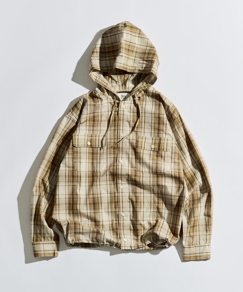 WETTEMPT(ウィテンプト)の「OMBRE CHECK SHIRT HOODIE / オンブレチェックシャツフーディ(シャツ/ブラウス・メンズ・ブラック/ベージュ・SMALL/MEDIUM/LARGE)」の18枚目の写真