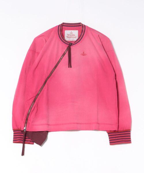 Vivienne Westwood（ヴィヴィアンウエストウッド）の「リサイクルジャージーオーバーダイファスナートップ（Tシャツ/カットソー・レディース・ピンク系その他/グレー系その他2・FREE）」の2枚目の写真