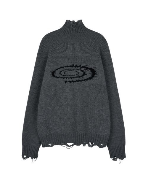 IDWS(アイドンワナセル)の「Swift Symbol High Neck Knit Zip Up Gray(カーディガン/ボレロ・レディース・その他・0)」の1枚目の写真
