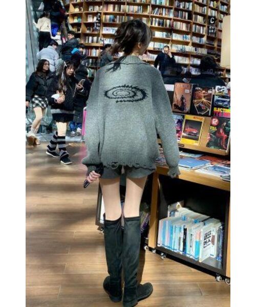 IDWS(アイドンワナセル)の「Swift Symbol High Neck Knit Zip Up Gray(カーディガン/ボレロ・レディース・その他・0)」の7枚目の写真