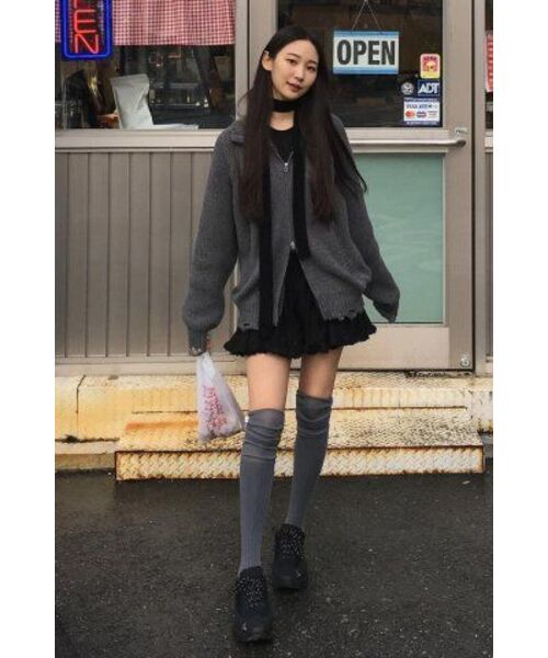 IDWS(アイドンワナセル)の「Swift Symbol High Neck Knit Zip Up Gray(カーディガン/ボレロ・レディース・その他・0)」の4枚目の写真