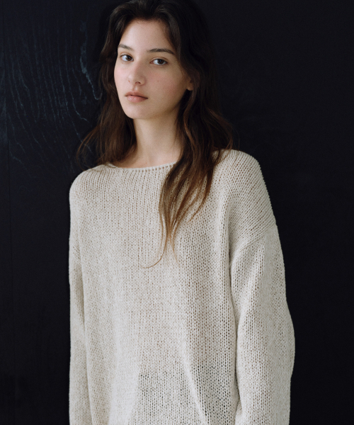 URAGO（ユラーゴ）の「Basey linen boatneck knit（ニット/セーター・レディース・ミント/オートミール/クリーム・FREE）」の4枚目の写真