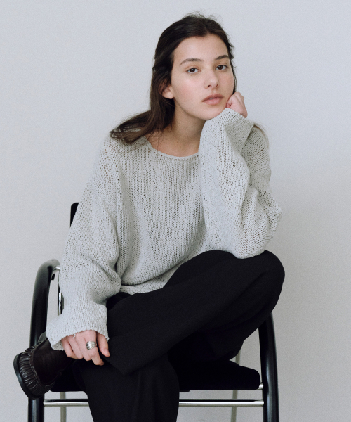 URAGO（ユラーゴ）の「Basey linen boatneck knit（ニット/セーター・レディース・ミント/オートミール/クリーム・FREE）」の6枚目の写真