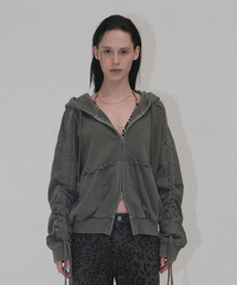 PIGMENT SHIRRING HOODIE [KHAKI]