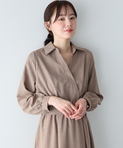 BLUEEAST(ブルーイースト)の「カシュクールシャツワンピース(ワンピース・レディース・モカ/ネイビー/ミント・MEDIUM)」の21枚目の写真