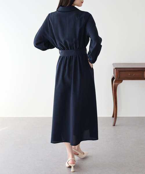 BLUEEAST(ブルーイースト)の「カシュクールシャツワンピース(ワンピース・レディース・モカ/ネイビー/ミント・MEDIUM)」の15枚目の写真