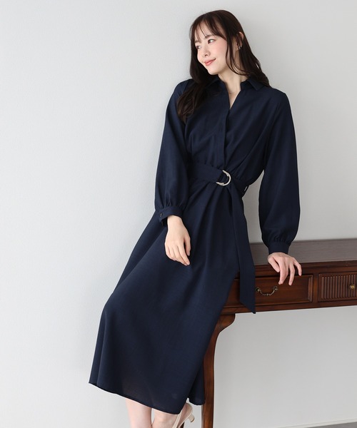 BLUEEAST(ブルーイースト)の「カシュクールシャツワンピース(ワンピース・レディース・モカ/ネイビー/ミント・MEDIUM)」の16枚目の写真