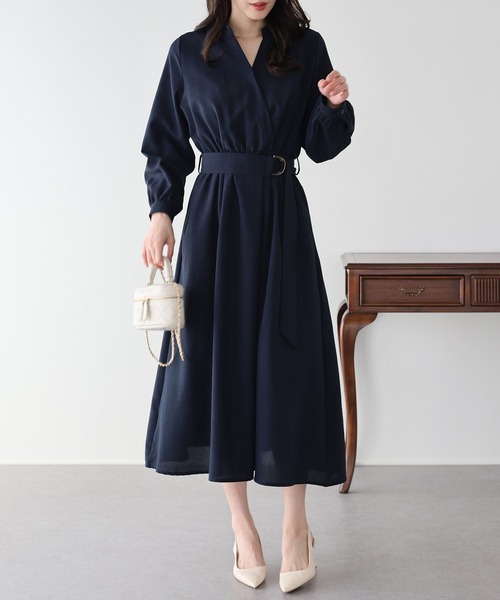 BLUEEAST(ブルーイースト)の「カシュクールシャツワンピース(ワンピース・レディース・モカ/ネイビー/ミント・MEDIUM)」の13枚目の写真