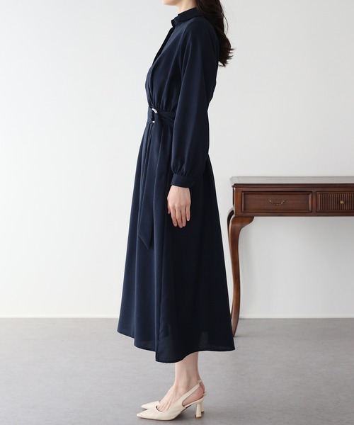 BLUEEAST(ブルーイースト)の「カシュクールシャツワンピース(ワンピース・レディース・モカ/ネイビー/ミント・MEDIUM)」の10枚目の写真