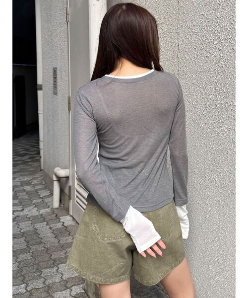 MURUA（ムルーア）の「ウェーブバイカラーカーデトップス（カーディガン/ボレロ・レディース・ブラック/ブルー/グレー・FREE）」の15枚目の写真