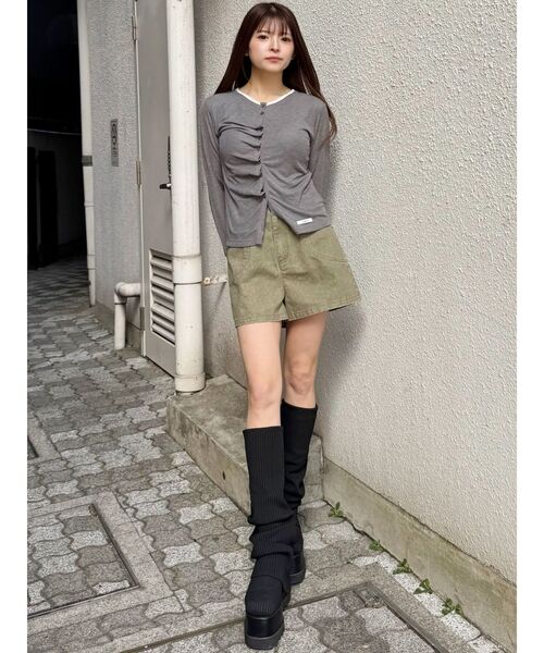 MURUA（ムルーア）の「ウェーブバイカラーカーデトップス（カーディガン/ボレロ・レディース・ブラック/ブルー/グレー・FREE）」の17枚目の写真