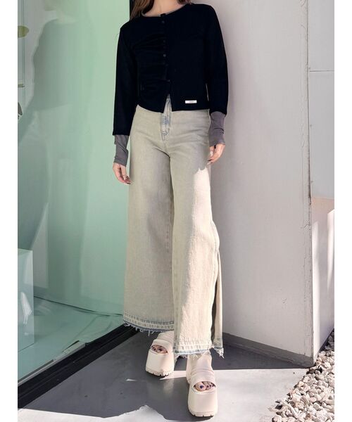 MURUA（ムルーア）の「ウェーブバイカラーカーデトップス（カーディガン/ボレロ・レディース・ブラック/ブルー/グレー・FREE）」の22枚目の写真