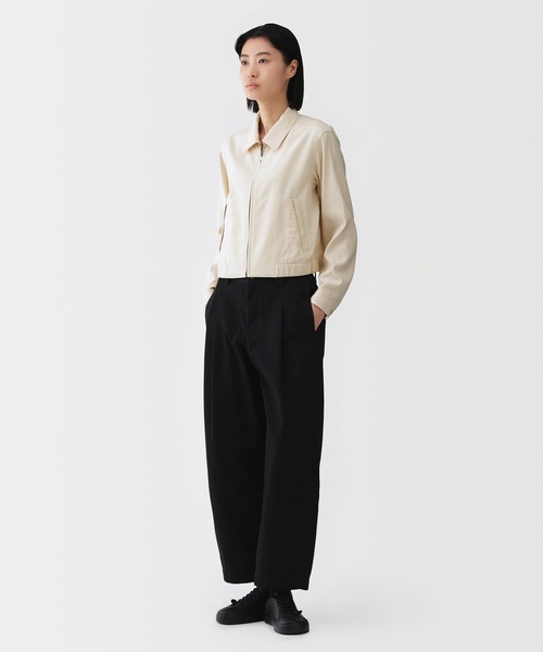 MUJI Labo（ムジラボ）の「〔MUJI Labo〕婦人 レーヨンコットン 襟付きショートブルゾン（ブルゾン・レディース・アイボリー/ブラック・L/M/XL/S）」の3枚目の写真