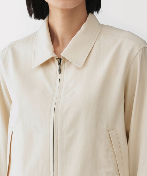 MUJI Labo（ムジラボ）の「〔MUJI Labo〕婦人 レーヨンコットン 襟付きショートブルゾン（ブルゾン・レディース・アイボリー/ブラック・L/M/XL/S）」の7枚目の写真