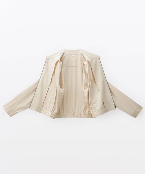 MUJI Labo（ムジラボ）の「〔MUJI Labo〕婦人 レーヨンコットン 襟付きショートブルゾン（ブルゾン・レディース・アイボリー/ブラック・L/M/XL/S）」の9枚目の写真