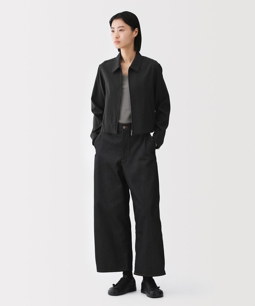 MUJI Labo（ムジラボ）の「〔MUJI Labo〕婦人 レーヨンコットン 襟付きショートブルゾン（ブルゾン・レディース・アイボリー/ブラック・L/M/XL/S）」の12枚目の写真