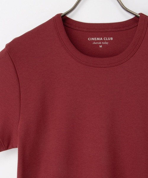 Honeys(ハニーズ)の「【ハニさら・接触冷感・UVカット】半袖コンパクトTシャツ(Tシャツ/カットソー・レディース・ブラック/オフホワイト/ダークベージュ/スミクロ/レッド・S/M/LL/L)」の22枚目の写真