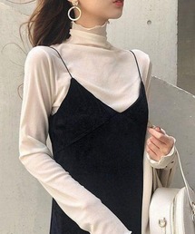 Dolce Fiora（ドルチェフィオラ）の「レイヤードスタイルに使いやすいシアーハイネックメッシュトップス（Tシャツ/カットソー）」