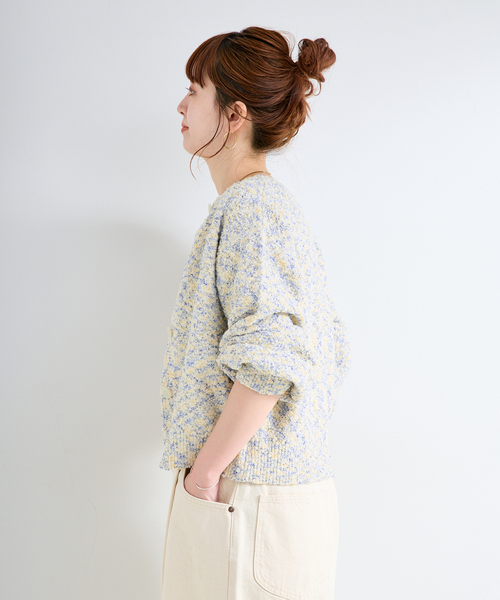 B.C STOCK（ベーセーストック）の「手洗い可 / ミックスヤーンニット（カーディガン/ボレロ・レディース・レッド/ブルー/ブラック・FREE）」の10枚目の写真