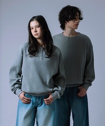 【Unisex】ワッフル ヘンリーネック ロンT