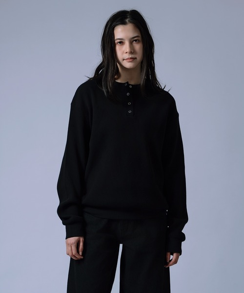 improves(インプローブス)の「【Unisex】ワッフル ヘンリーネック ロンT(Tシャツ/カットソー・メンズ・ブラック/ライトグレー/ブラック系・FREE/LARGE/MEDIUM)」の19枚目の写真