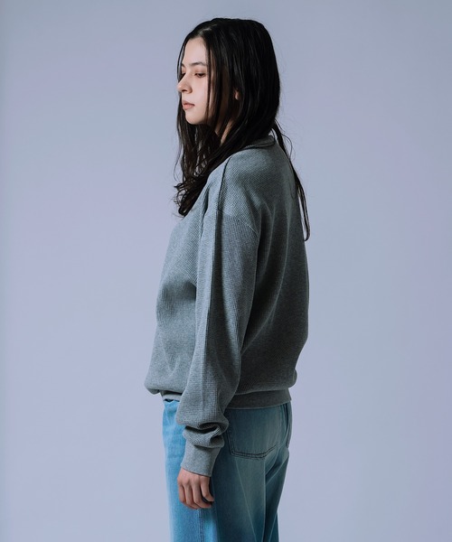 improves(インプローブス)の「【Unisex】ワッフル ヘンリーネック ロンT(Tシャツ/カットソー・メンズ・ブラック/ライトグレー/ブラック系・FREE/LARGE/MEDIUM)」の8枚目の写真