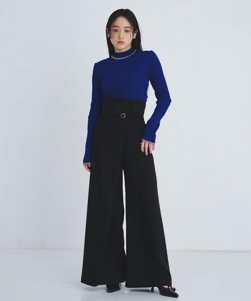 UNITED TOKYO(ユナイテッドトウキョウ)の「リップルボーダーニット|ウォッシャブル/オフィスカジュアル/春服(ニット/セーター・レディース・グレー/ブルー/アイボリー・FREE)」の5枚目の写真