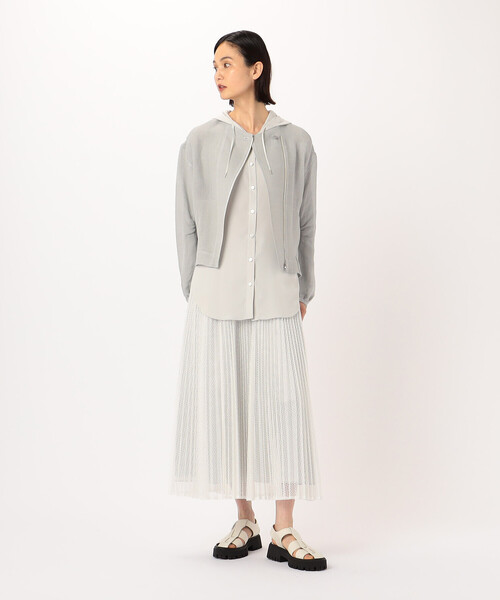 Gabardine K.T（ギャバジンケーティー）の「〔 +サイズ 〕 紙ビエラ ライダース風のブルゾン（ブルゾン・レディース・ホワイト・15号）」の3枚目の写真