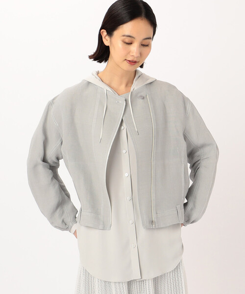 Gabardine K.T（ギャバジンケーティー）の「〔 +サイズ 〕 紙ビエラ ライダース風のブルゾン（ブルゾン・レディース・ホワイト・15号）」の5枚目の写真