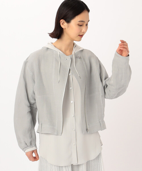 Gabardine K.T（ギャバジンケーティー）の「〔 +サイズ 〕 紙ビエラ ライダース風のブルゾン（ブルゾン・レディース・ホワイト・15号）」の6枚目の写真