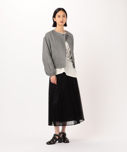 Gabardine K.T（ギャバジンケーティー）の「〔 +サイズ 〕 紙ビエラ ライダース風のブルゾン（ブルゾン・レディース・ホワイト・15号）」の9枚目の写真