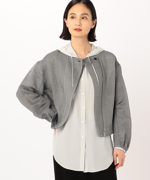 Gabardine K.T（ギャバジンケーティー）の「〔 +サイズ 〕 紙ビエラ ライダース風のブルゾン（ブルゾン・レディース・ホワイト・15号）」の11枚目の写真