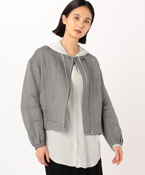 Gabardine K.T（ギャバジンケーティー）の「〔 +サイズ 〕 紙ビエラ ライダース風のブルゾン（ブルゾン・レディース・ホワイト・15号）」の12枚目の写真